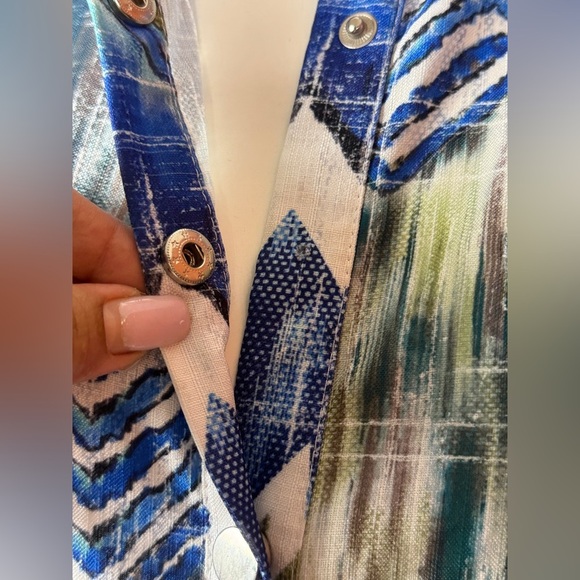 L'ATISTE Blue and Green Patterned Jumpsuit Size Small. E71 - Picture 10 of 15